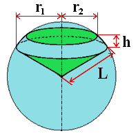 Calculeaza suprafata unui sector de sfera cu cap drept