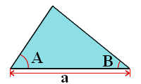Calculeaza in functie de unghiurile A si B si de latura a